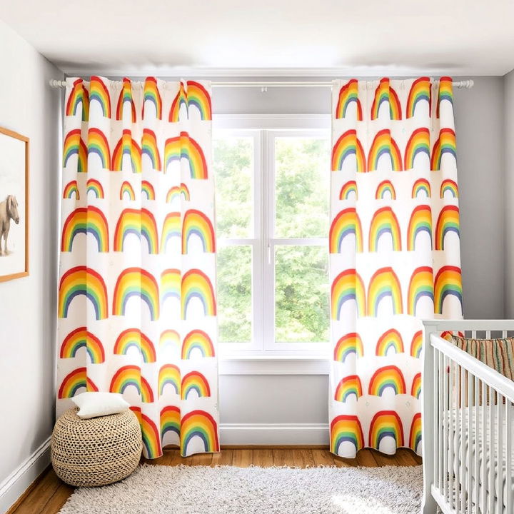 rainbow patterned curtains