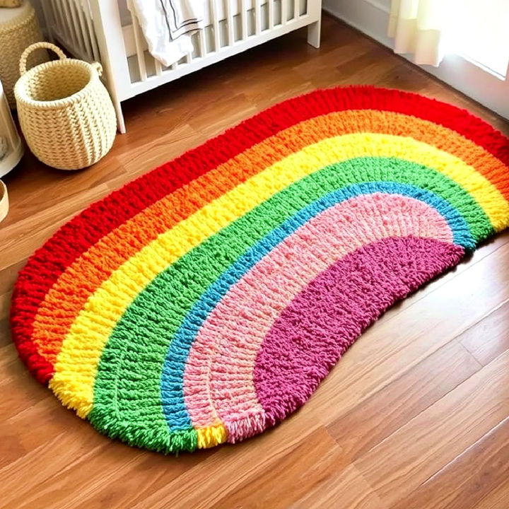 rainbow rug to nursery floor