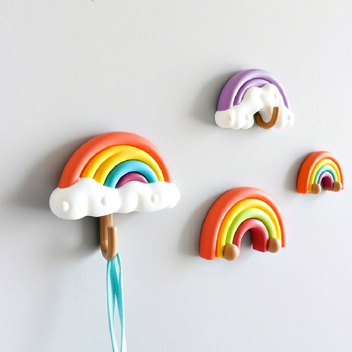 rainbow wall hooks for nursery