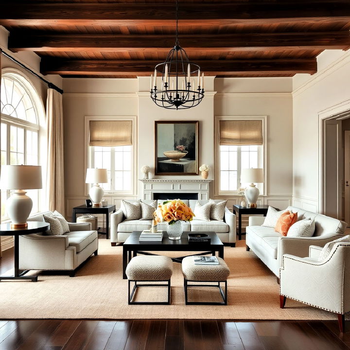 ralph lauren living room with neutral tones