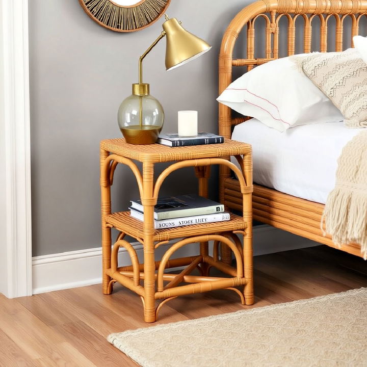 rattan bedroom side table