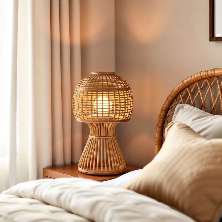 rattan bedside lamp