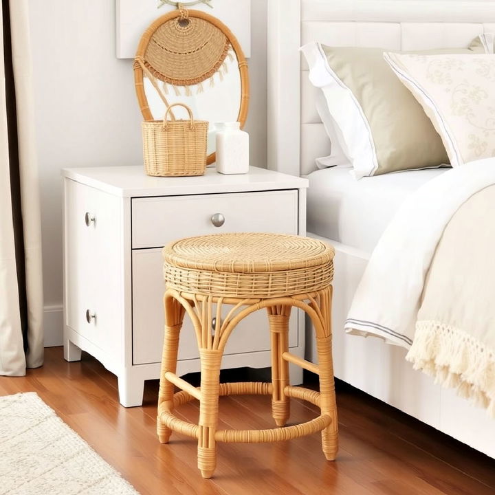 rattan makeup vanity stool