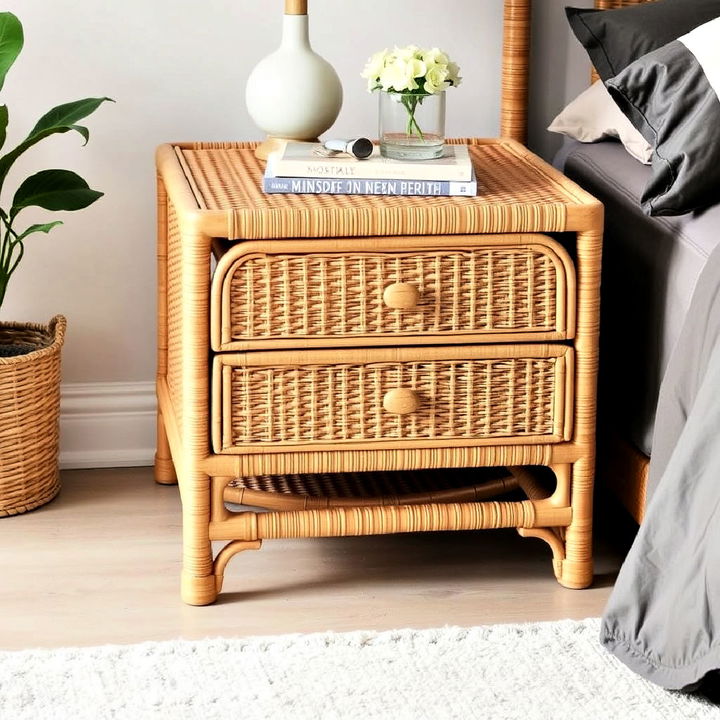 rattan nightstand perfect for any bedroom