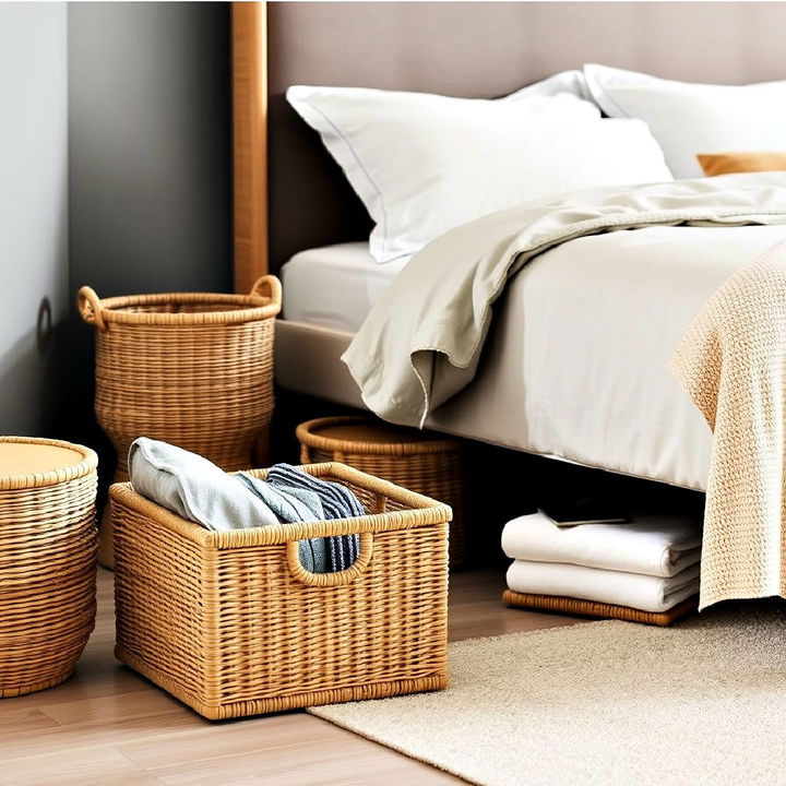 rattan storage baskets for bedroom