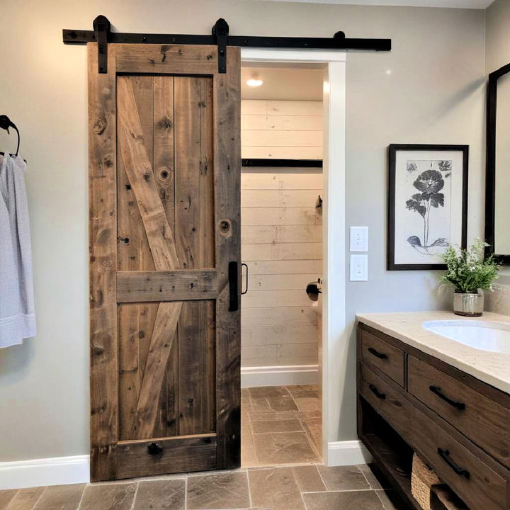 reclaimed barn door with a distressed finish