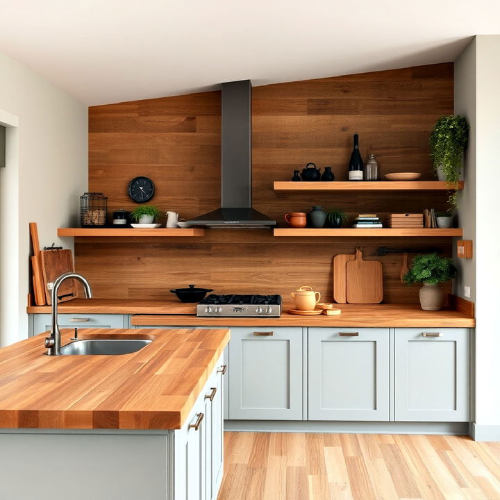 reclaimed wood accents kitchen for a sustainable touch