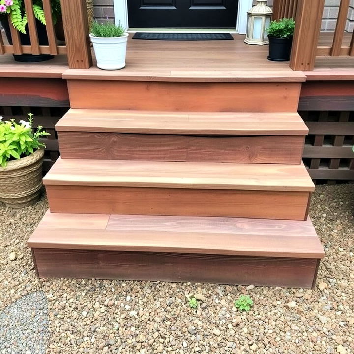 reclaimed wood deck steps