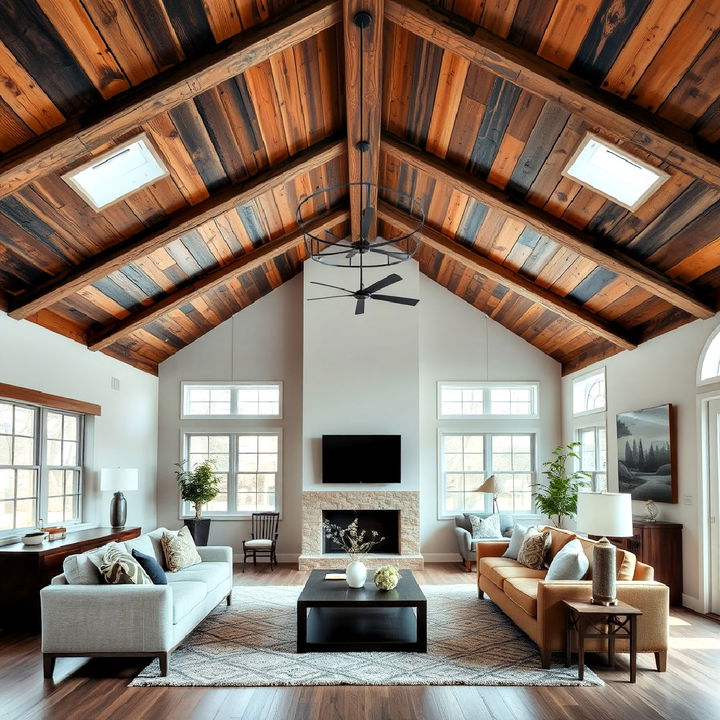 reclaimed wood vaulted ceiling