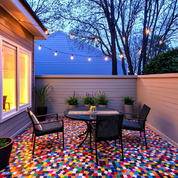 recycled glass floor for patio