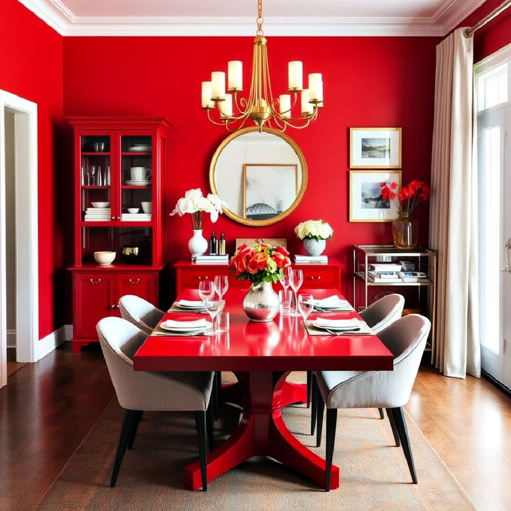 red furniture pieces for dining room