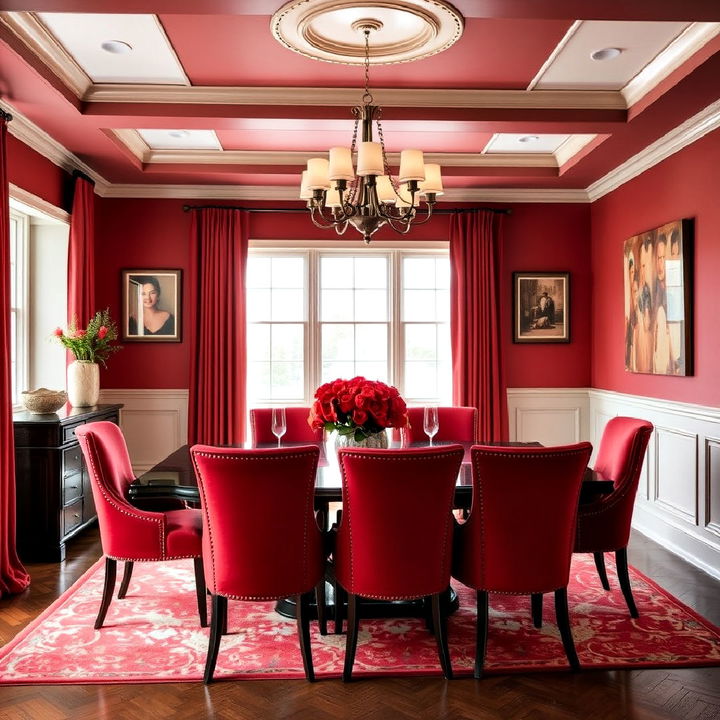 red upholstered chairs for dining room