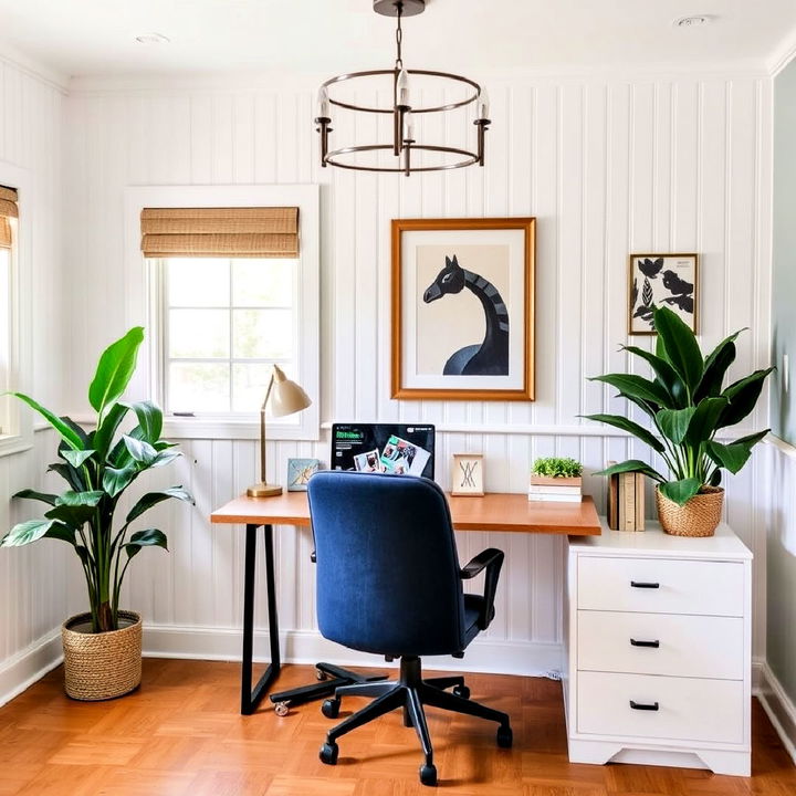 refresh your office with beadboard walls