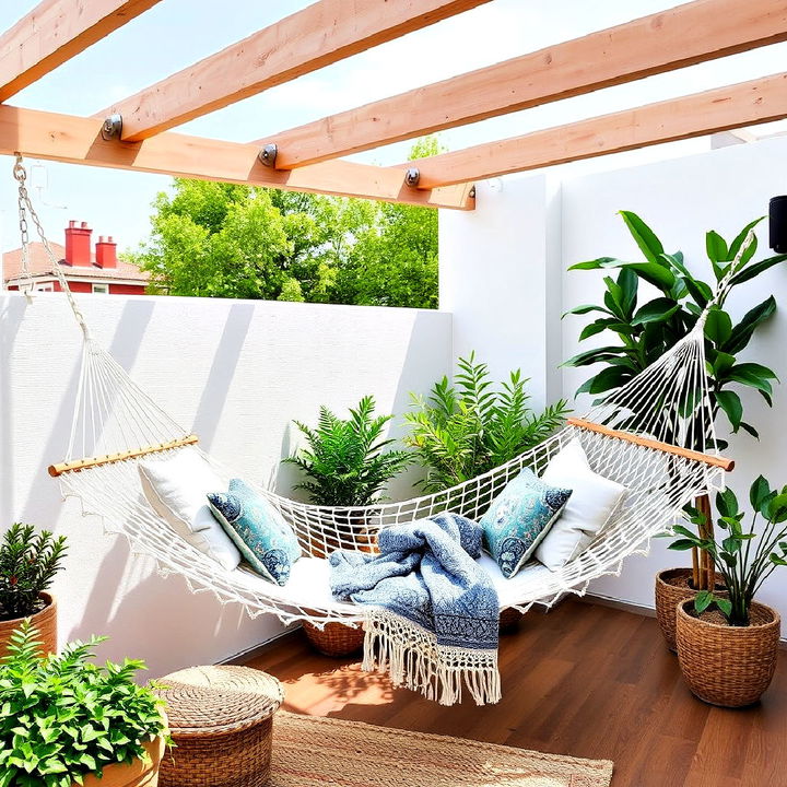 relaxing hammock haven on terrace