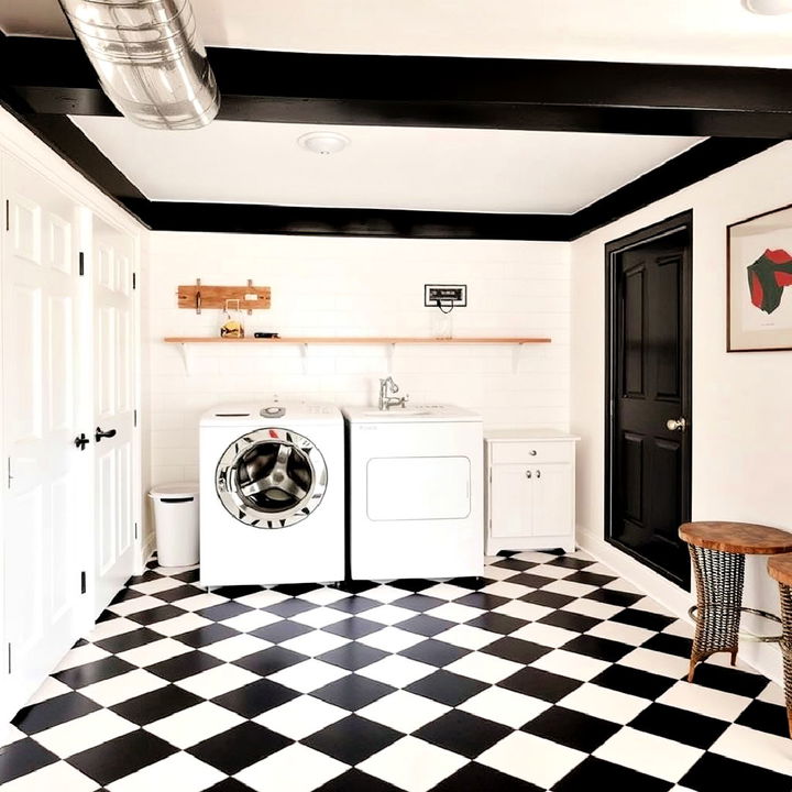 retro charm black and white checkered flooring