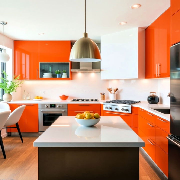 revitalize your kitchen with orange cabinets