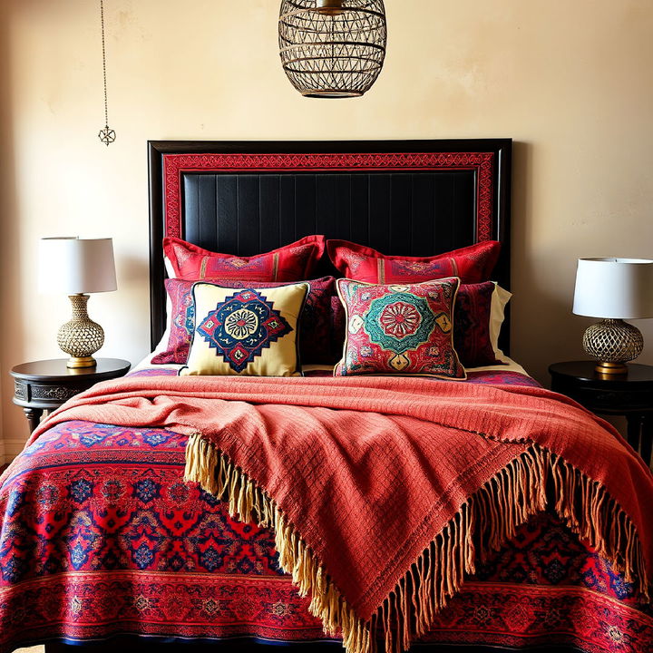 rich textiles and layered bedding