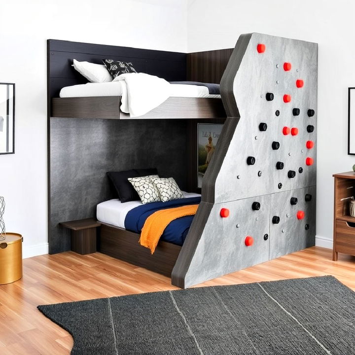 rock climbing wall bed