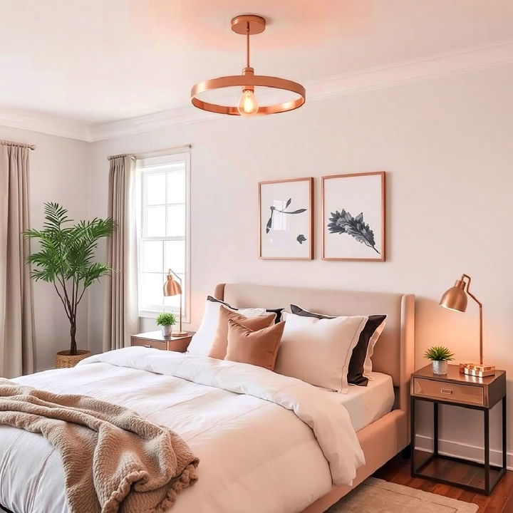 rose gold lighting fixtures for bedroom