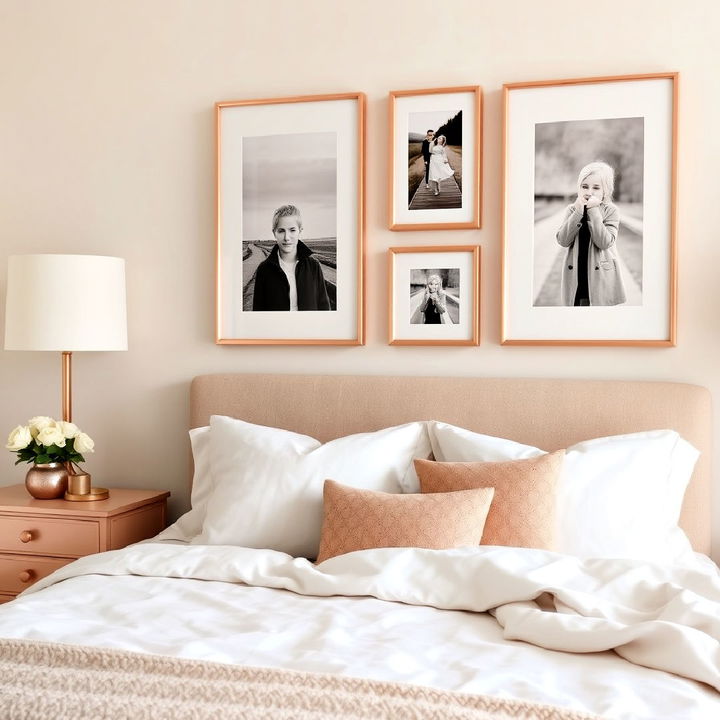 rose gold picture frames for bedroom