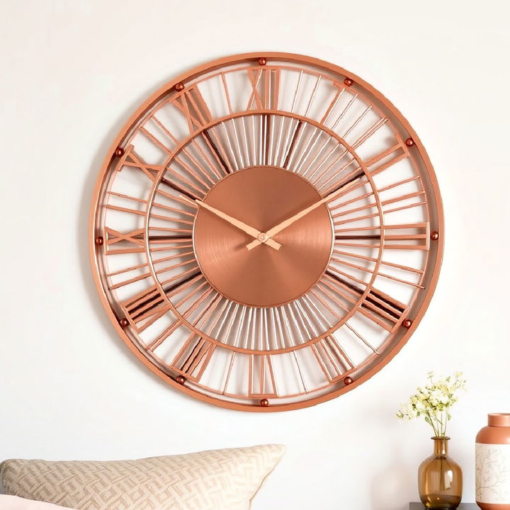 rose gold wall clock for bedroom