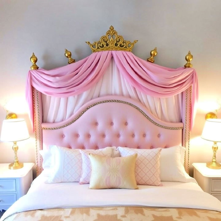 royal bed crown cornice to add a regal touch