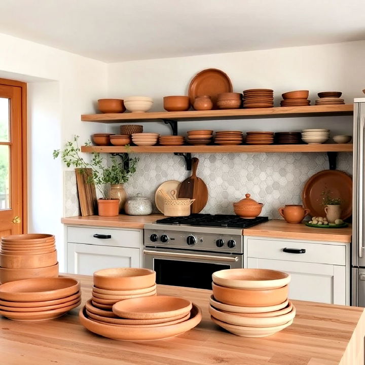 rustic clay pottery and handmade dishes