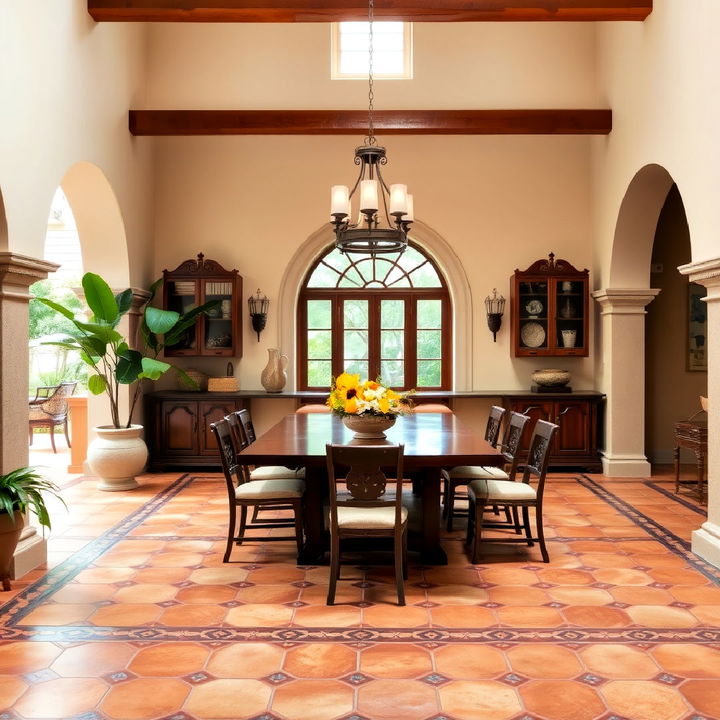 rustic clay tile flooring