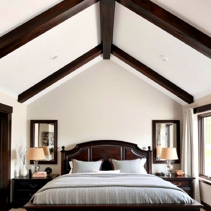 rustic dark wood ceiling beams for bedroom