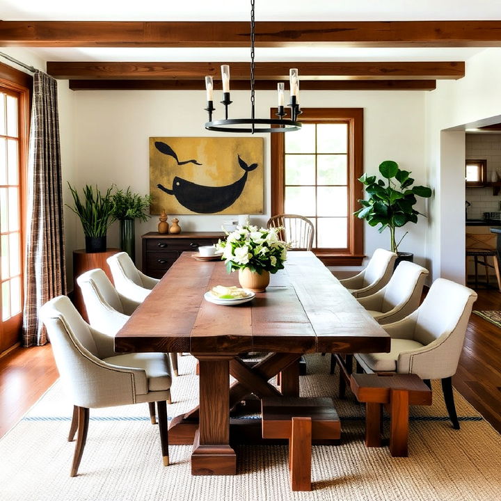 rustic dining table for casual elegance