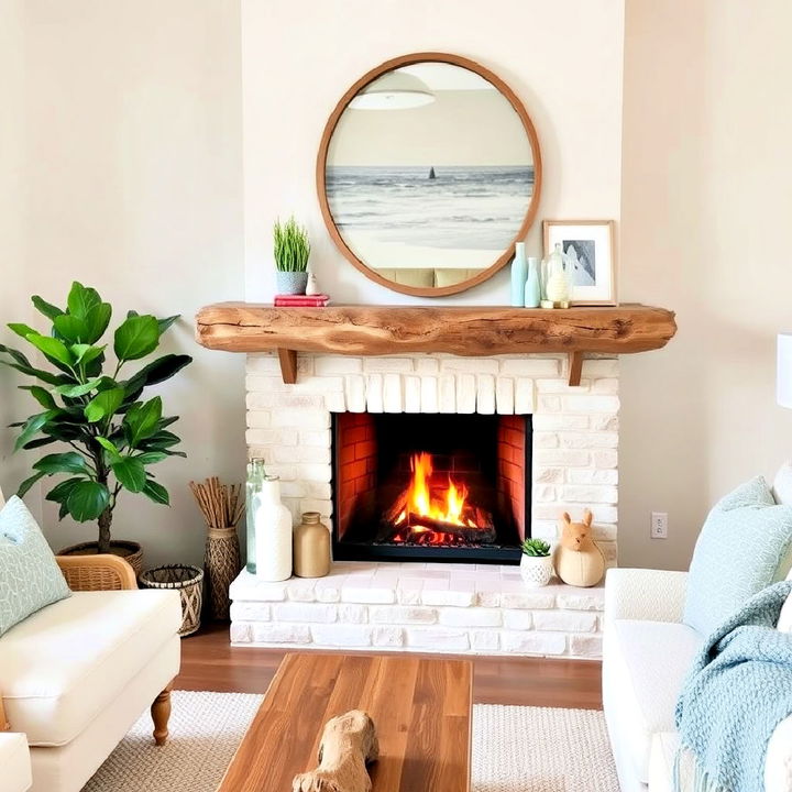 rustic driftwood mantel