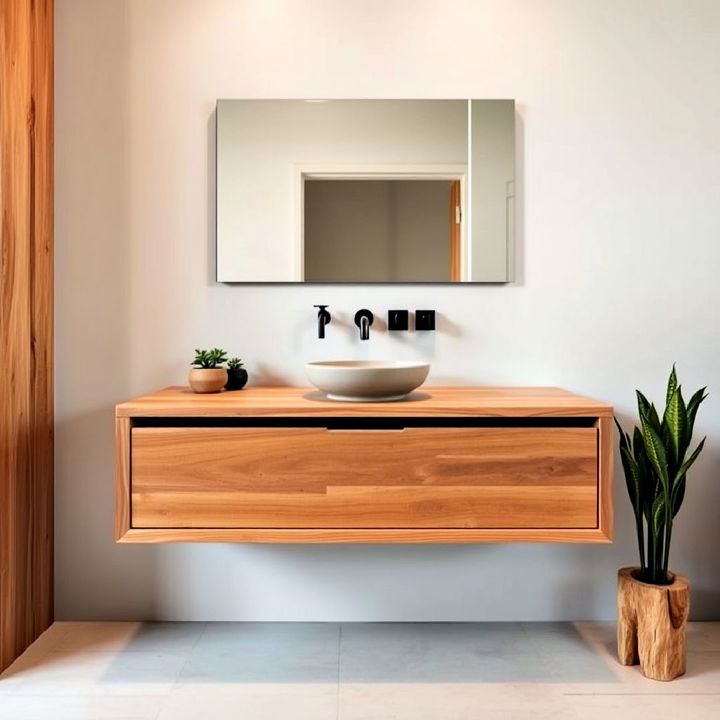 rustic floating vanity for bathroom