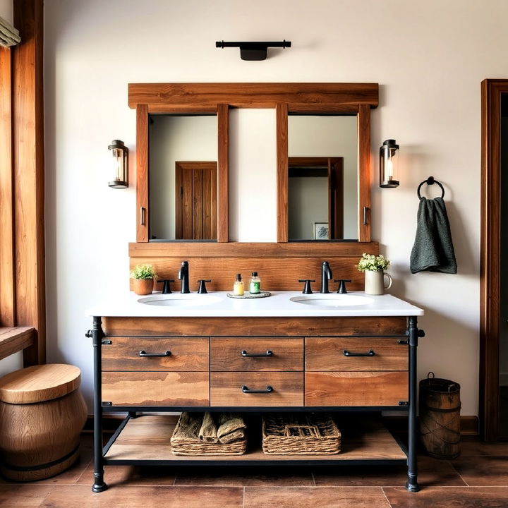 rustic industrial bathroom vanity