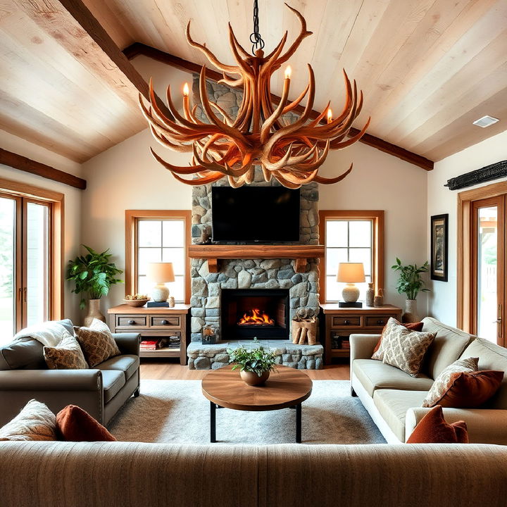 rustic interior antler decor