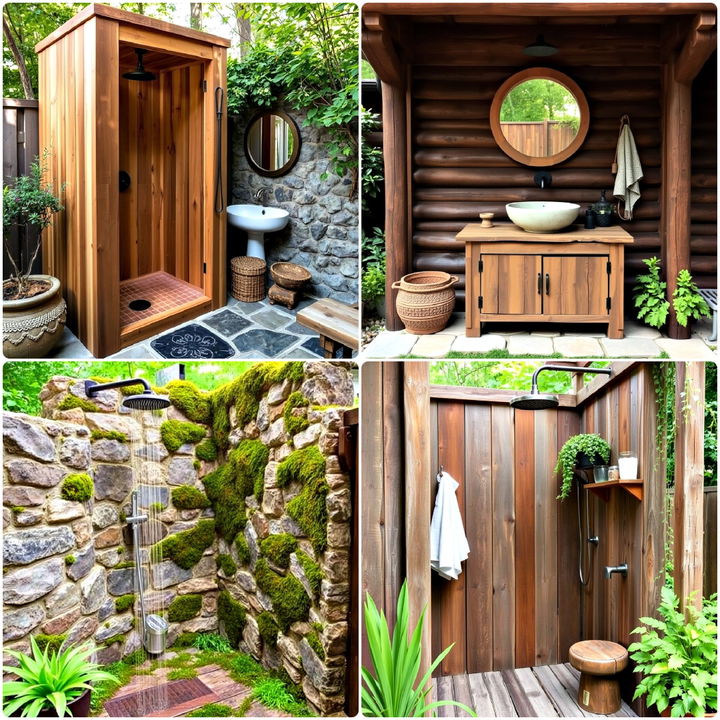 rustic outdoor shower ideas