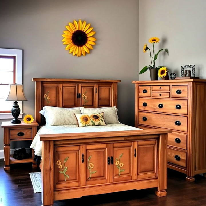 rustic sunflower inspired furniture