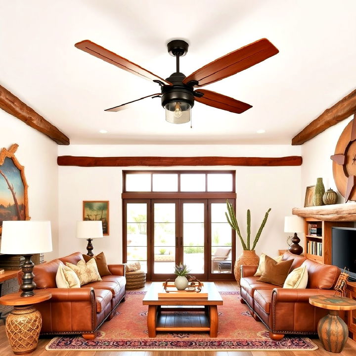 rustic wooden ceiling fan