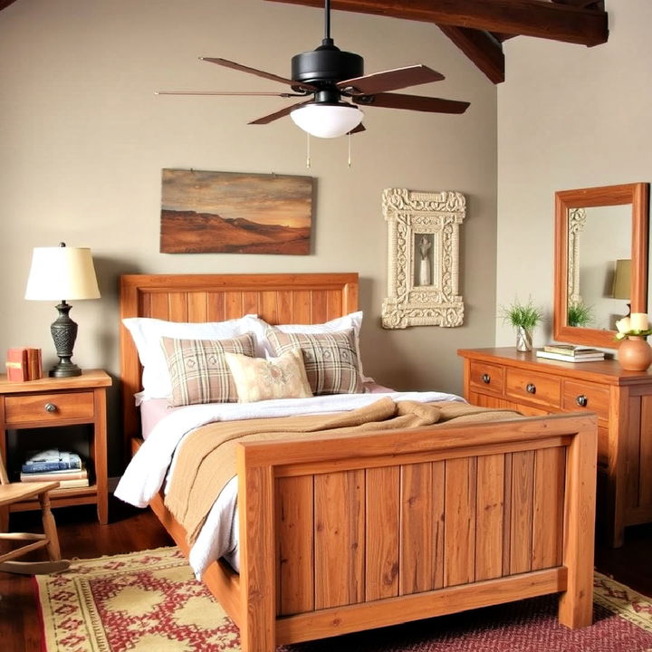 rustic wooden furniture for cowboy room