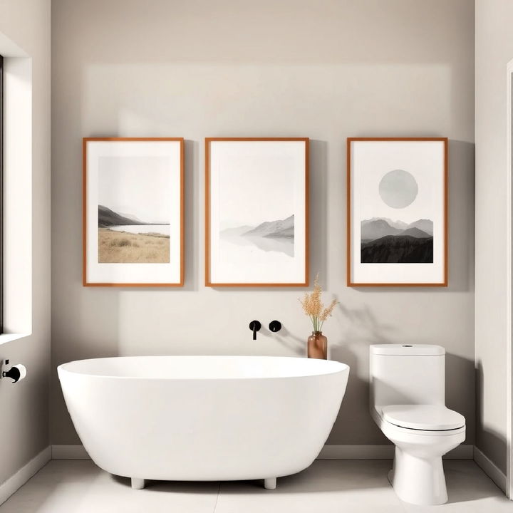 scandinavian inspired bathroom wall art