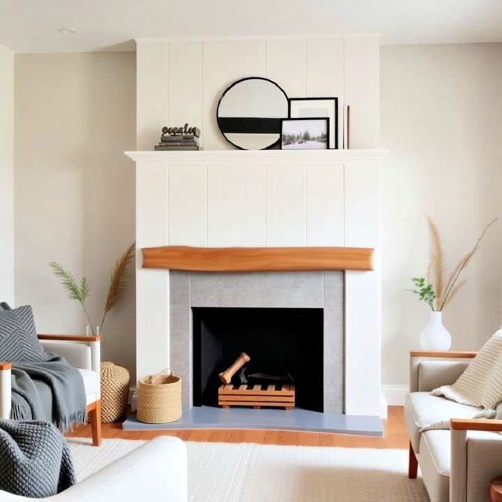 scandinavian inspired fireplace