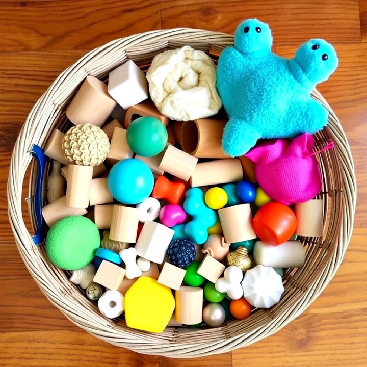 sensory baskets filled with objects