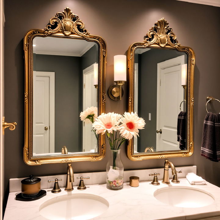 separate mirrors above each sink