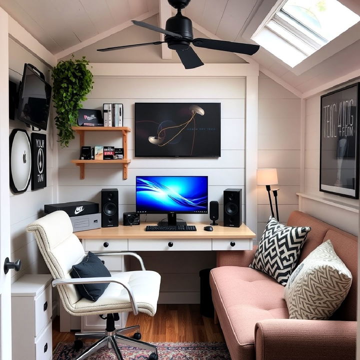 she shed interior tech hub