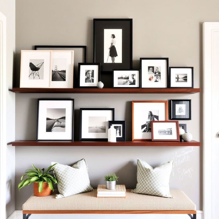 shelf display for a flexible gallery wall