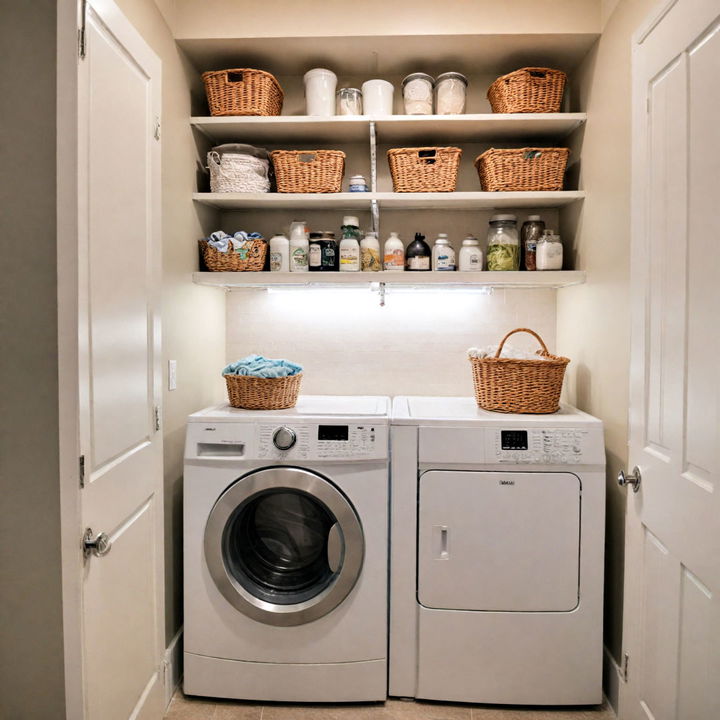 shelves to organize cleaning supplies