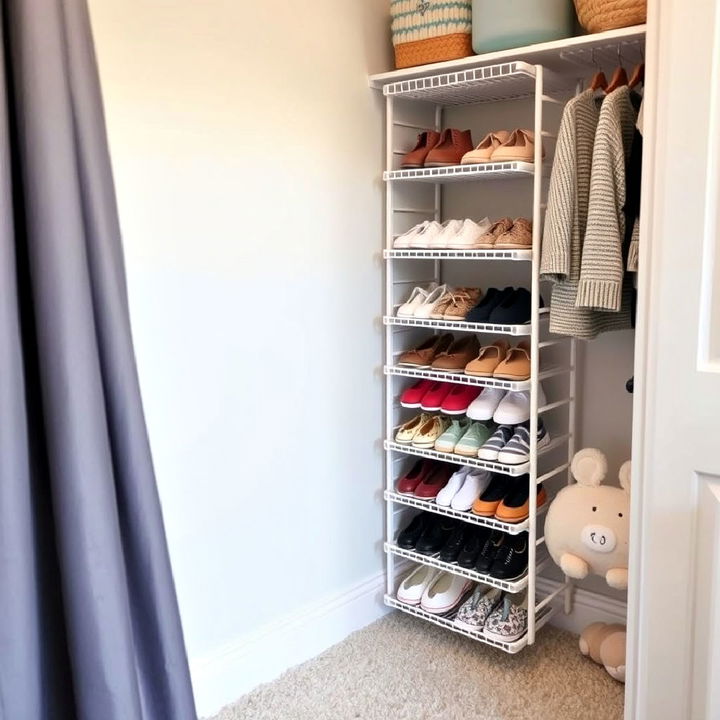 shoe rack for nursery closet