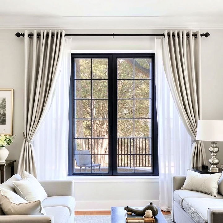 silver drapes for living room