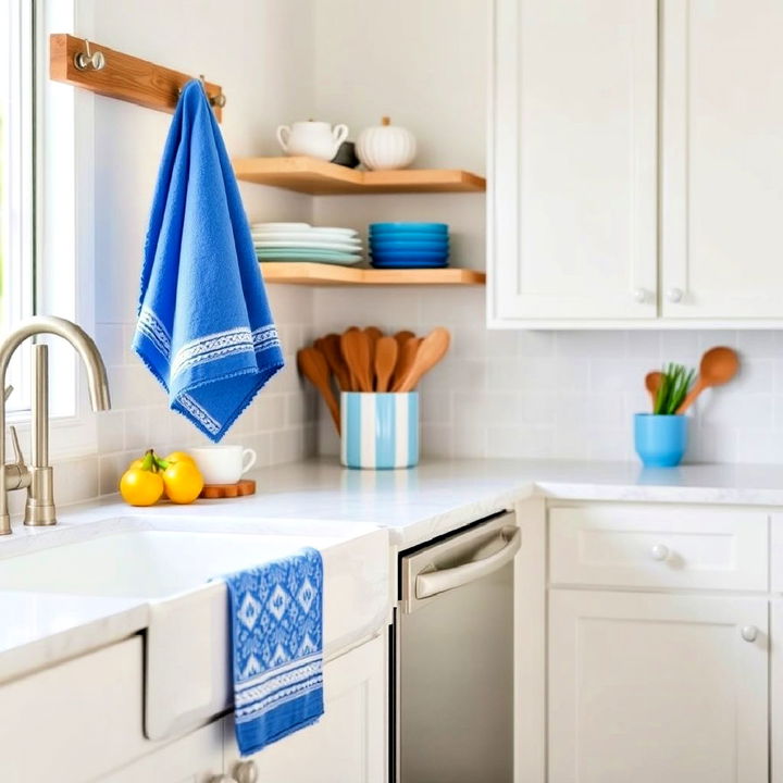 simple blue kitchen towels