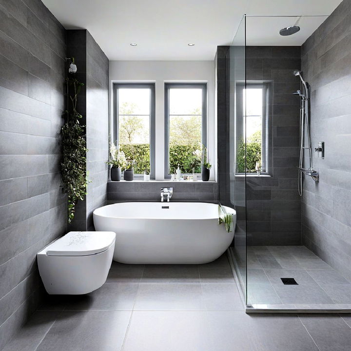 simple large format bathroom tile