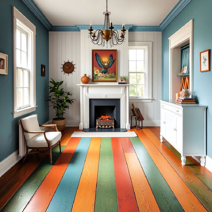 simple painted wood floor